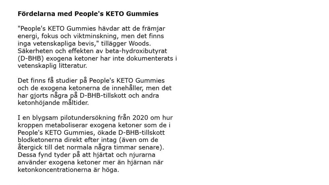 People’s KETO Gummies Sweden