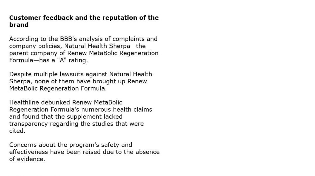 Renew MetaBolic Regeneration Formula