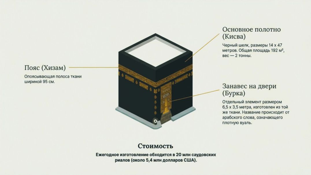 ⁣Хадж и умра: история Кисвы и значение Каабы.